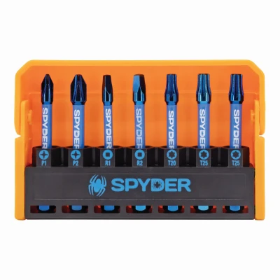 Spyder 7-Pc. Mach-Blue Impact Driver Bits, Assorted 2 In. Phillips 