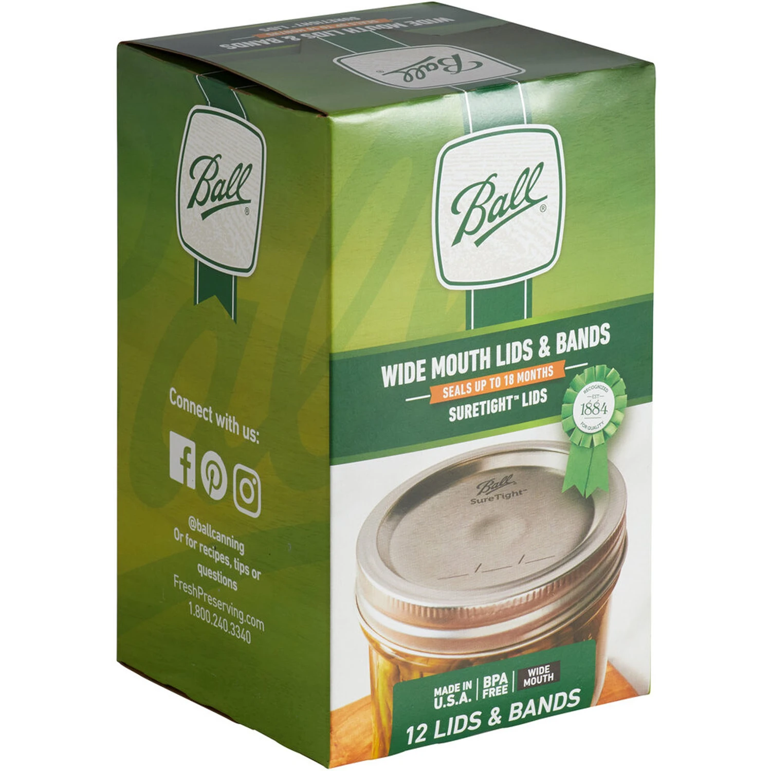 Ball 1440040000 Lid and Band, Wide Mouth, Steel