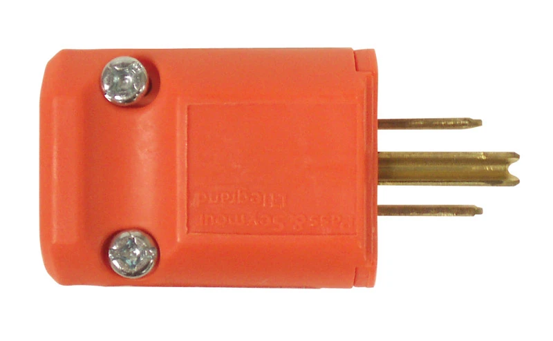 Pass & Seymour Straight Blade 2-Pole Plug, 15A 125V Male