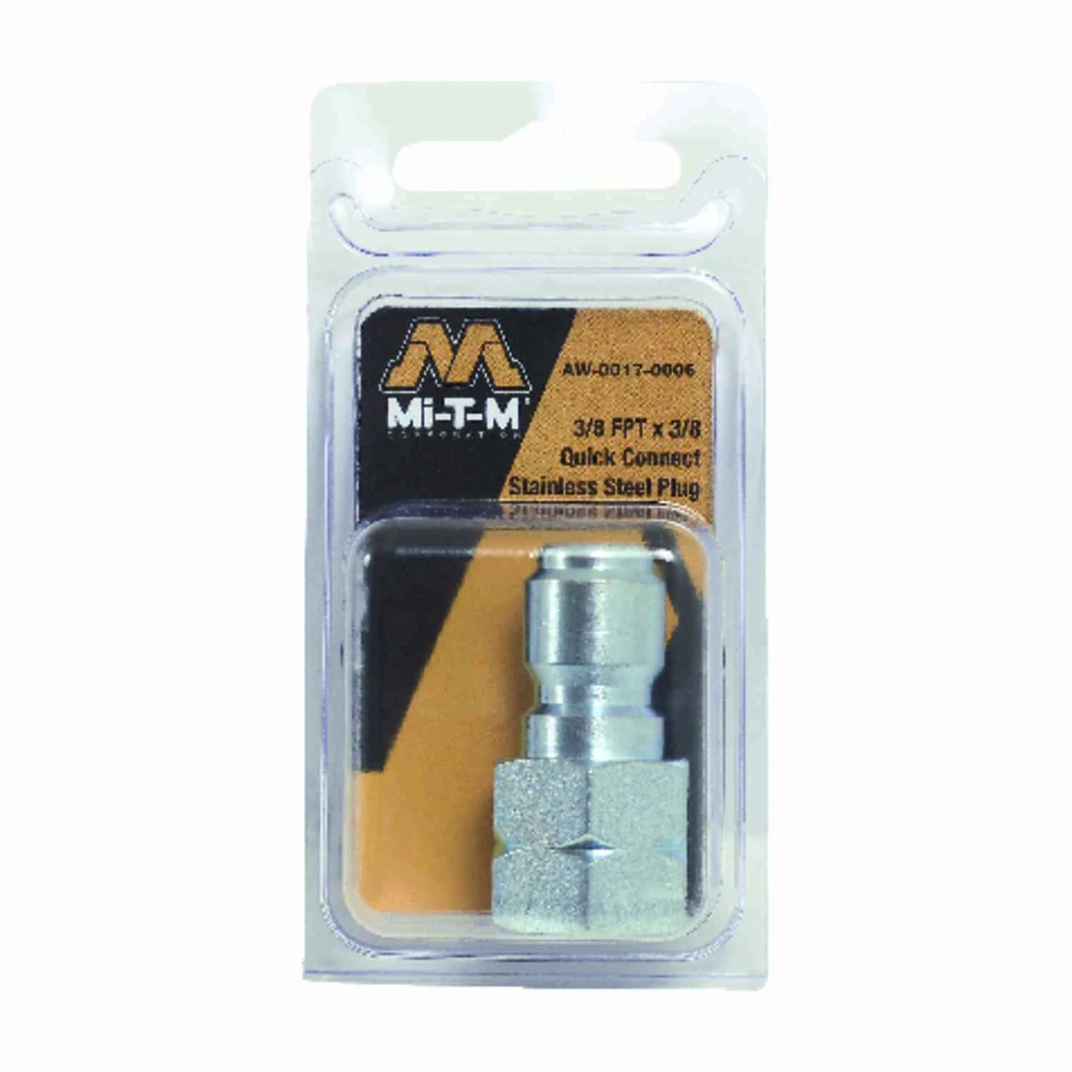 Mi-T-M AW-0017-0006 Quick-Connect Plug, 3/8 In. Stainless Steel Mi-T-M AW-0017-0006 Quick-Connect Plug, 3/8 In. Stainless Steel