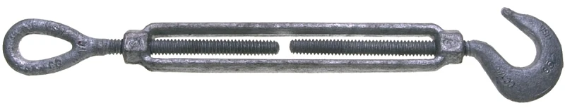 16-5/8x6 Galvanized Hook And Eye Turnbuckle, 5/8 In Thread, 2250 Lb Capacity