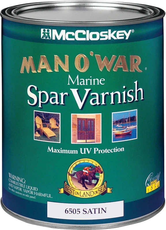 Mccloskey Man O'war Satin Spar Varnish, Quart - Interior & Exterior Protection