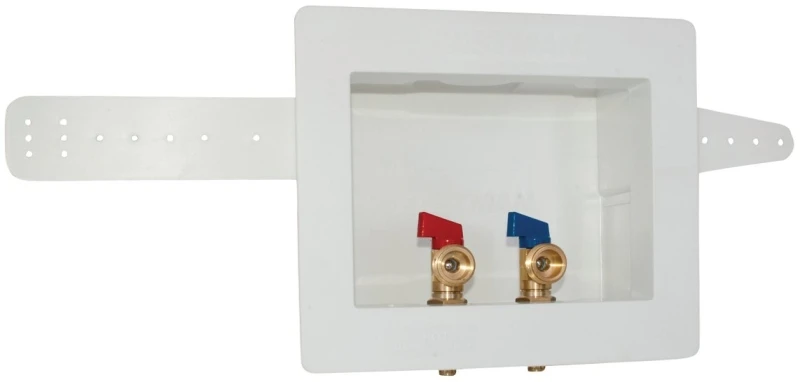 Dual Outlet Washing Machine Outlet Box, 1/2 In Pex Inlet, Model 60245