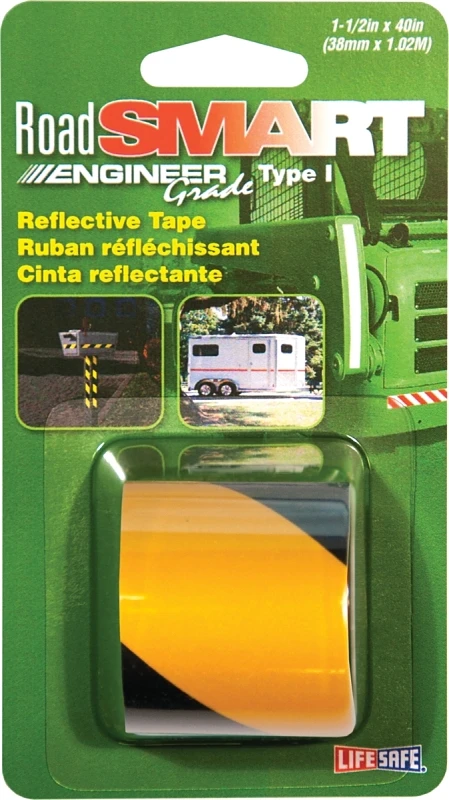 1.50in. X 40in. Yellow & Black Reflective Tape Re838