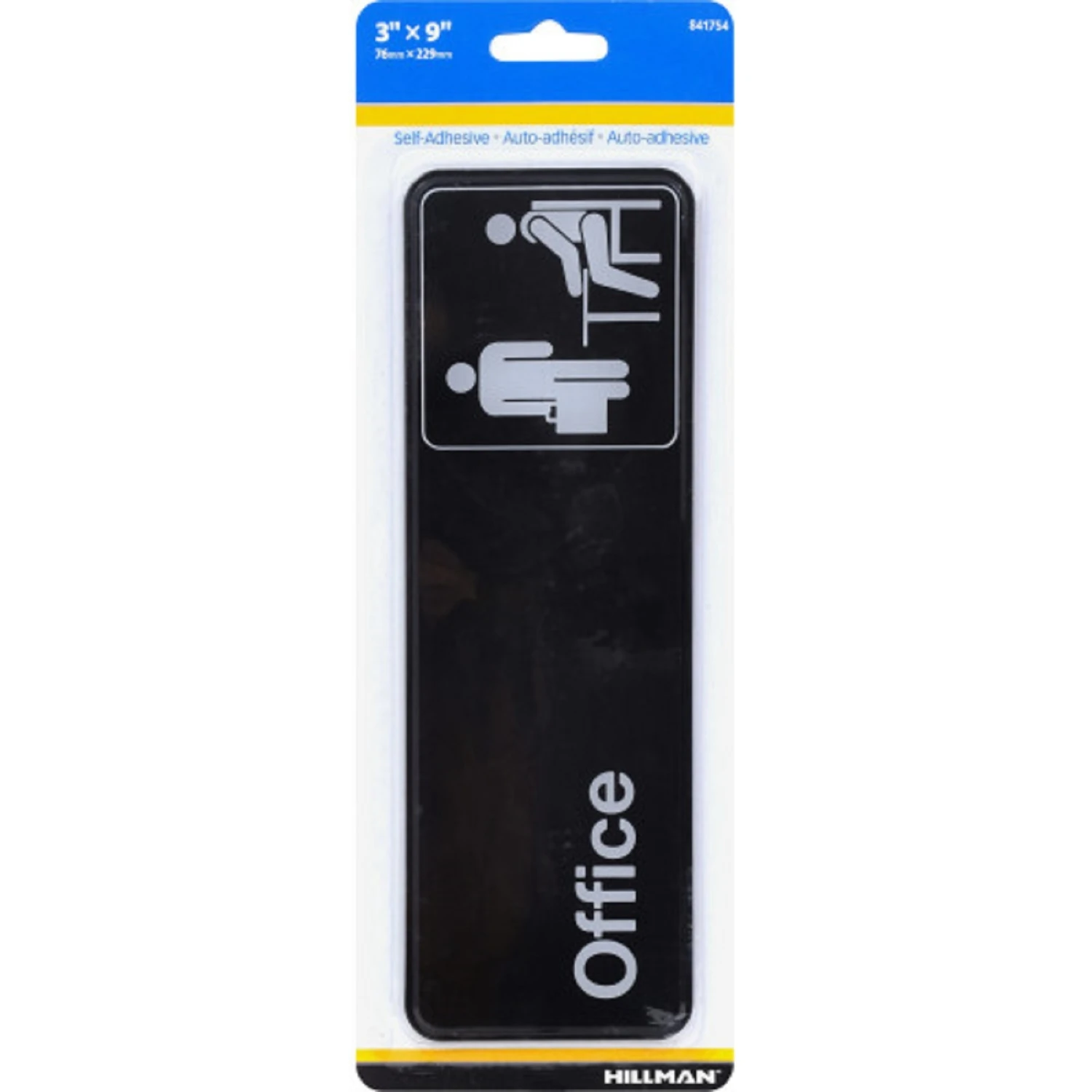 Adhesive Office Sign, 3 x 9-In.