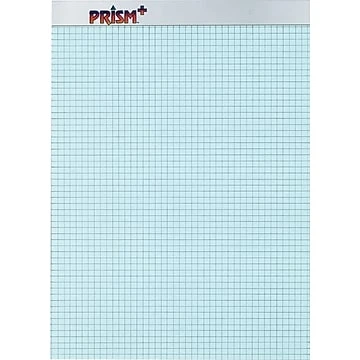 "TOPS Prism Graph Pads, 8-1/2"" x 11-3/4"", 5 x 5 Graph Ruled, Blue, 50 Sheets/Pad, 6 Pads/Pack (76581)"