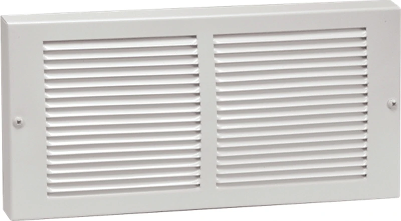 Rg0019 White Baseboard Grille, 12 In L X 6 In W, Steel Construction