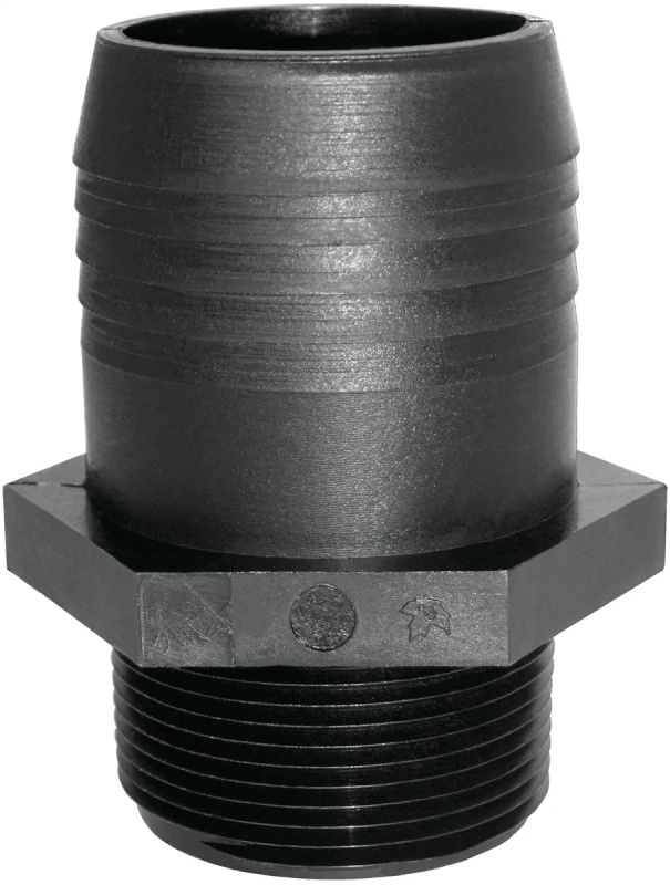 A112p Polypropylene Adapter, 1-1/2 In Mpt X Hose Barb
