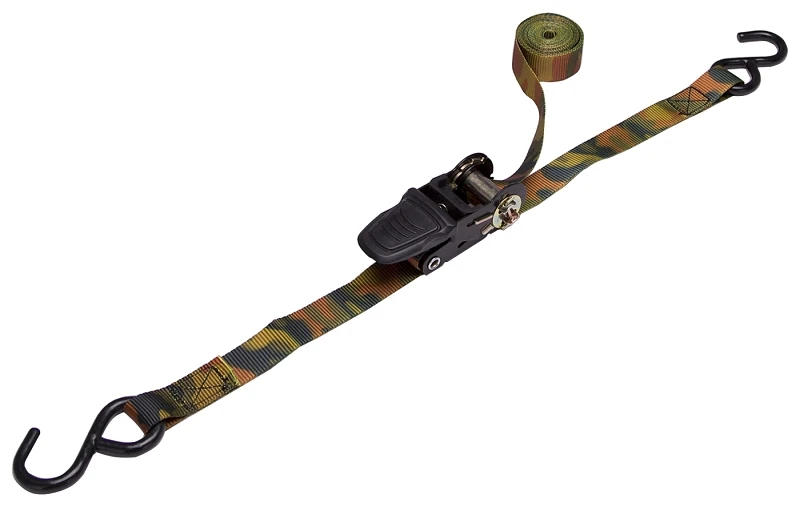 Fh64052-camo Ratchet Tie-down, 10 Ft L, 1 In W, 4-pk, Camouflage, 400 Lb