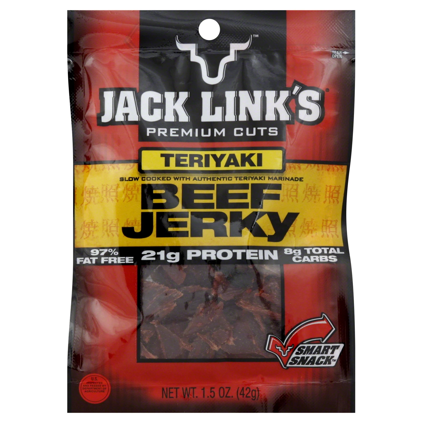 Jack Link's Teriyaki Beef Jerky 1.5 Oz (pack Of 10) - Premium Cuts