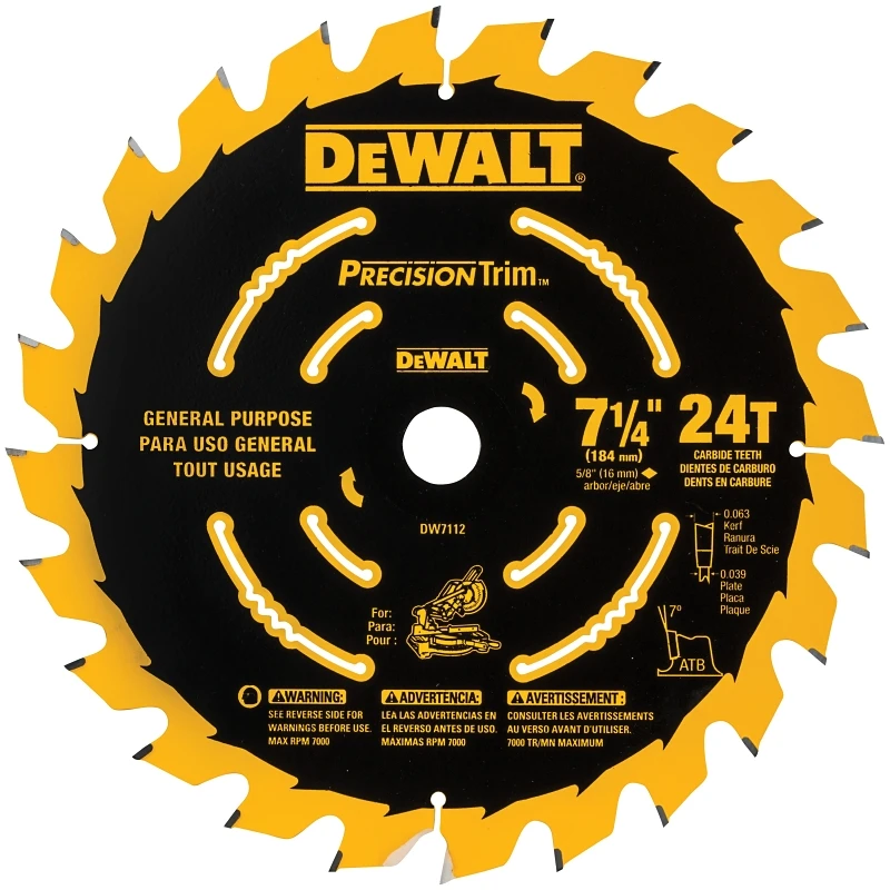 Miter Circular Saw Blade, 24-Tooth x 7-1/4 In.