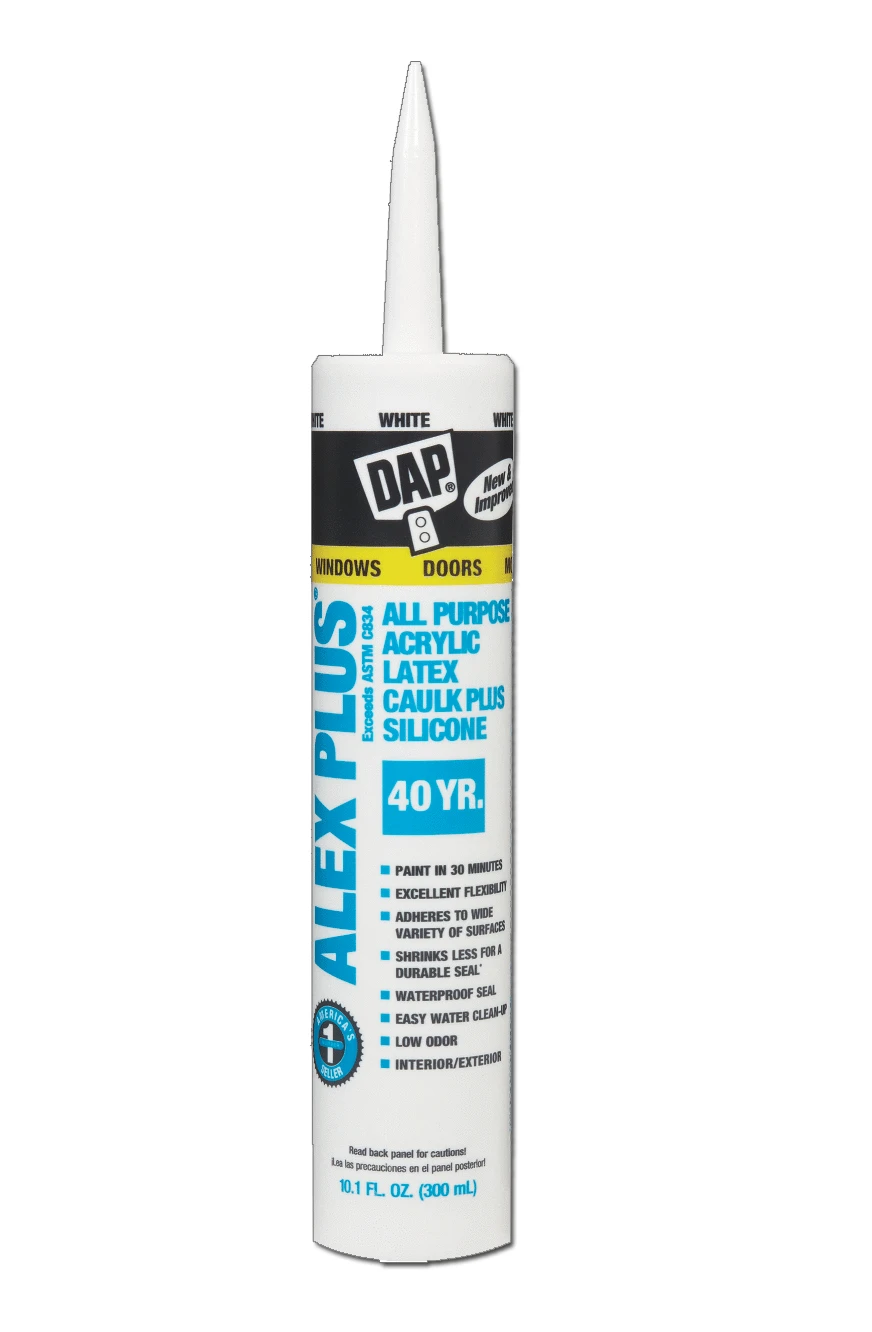 Alex Plus Acrylic Latex Caulk, White, 10.1 oz.