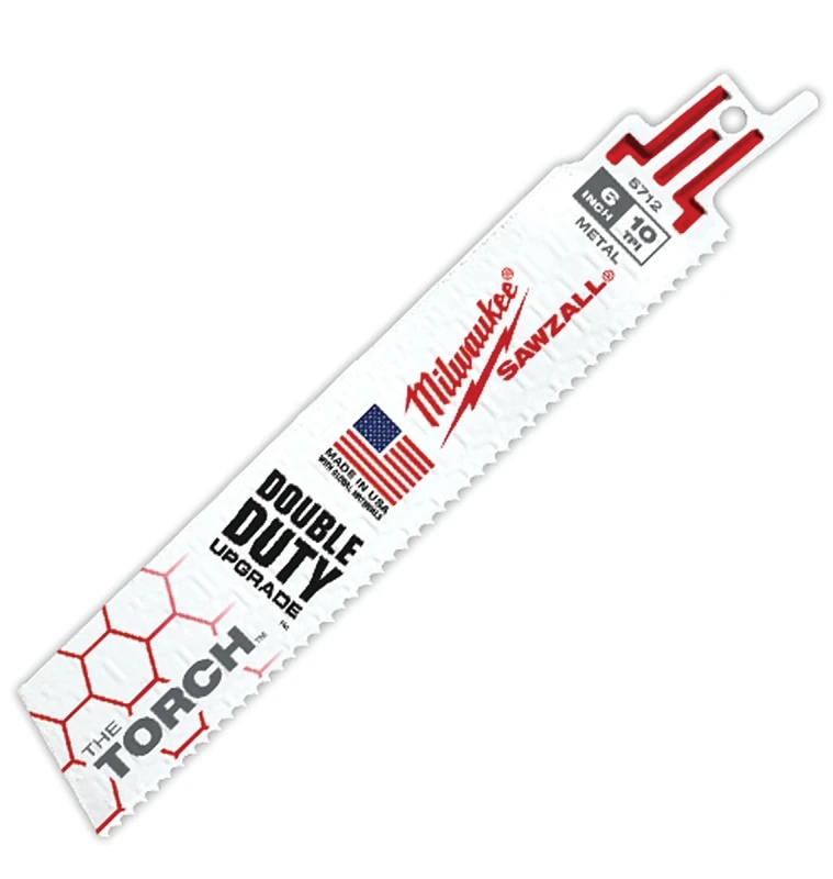 Milwaukee The Torch 48-00-5712 Reciprocating Saw Blade, 1 in W, 6 in L, 10 TPI, Bi-Metal Cutting Edge