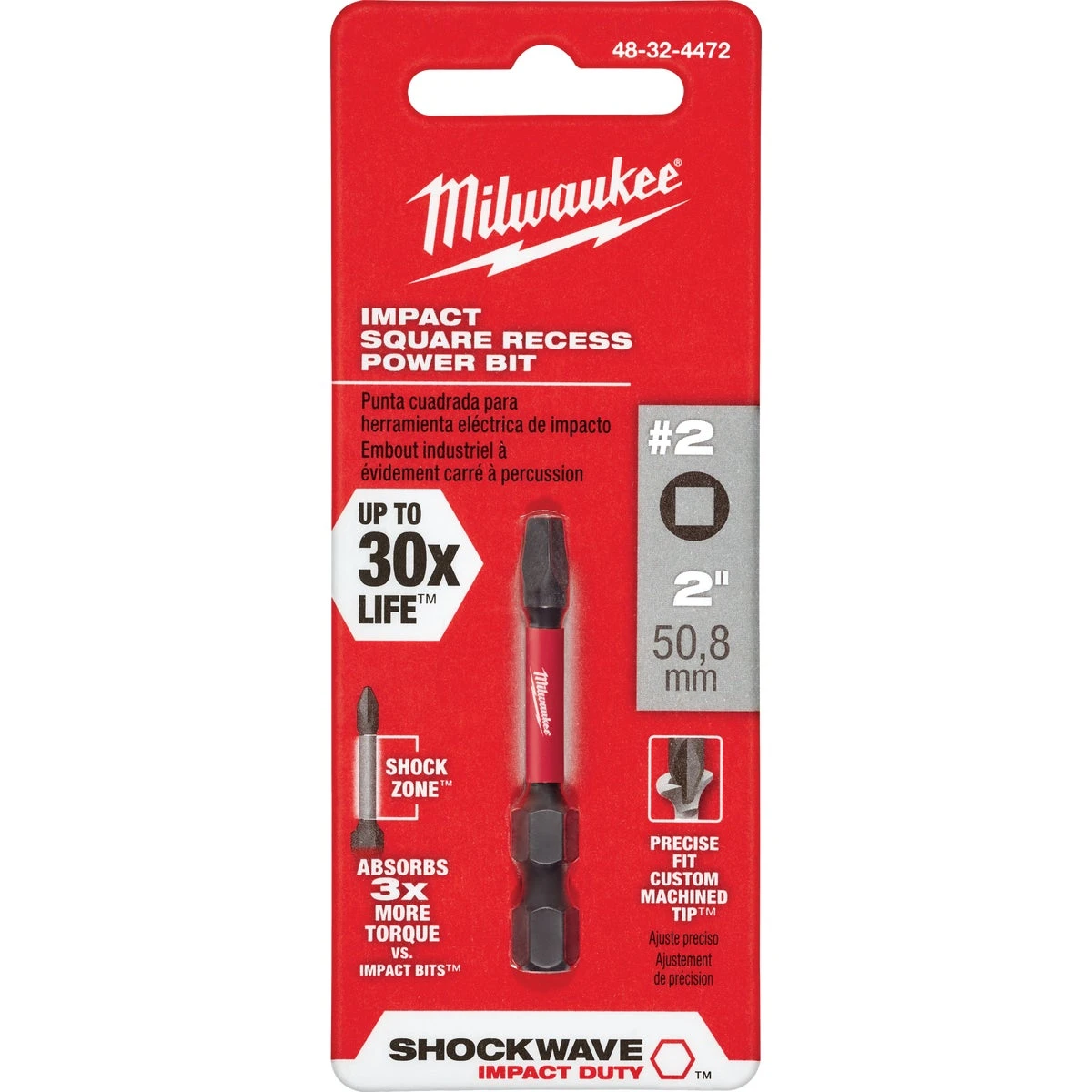 Shockwave #2 Square Power Bit, 2 In.