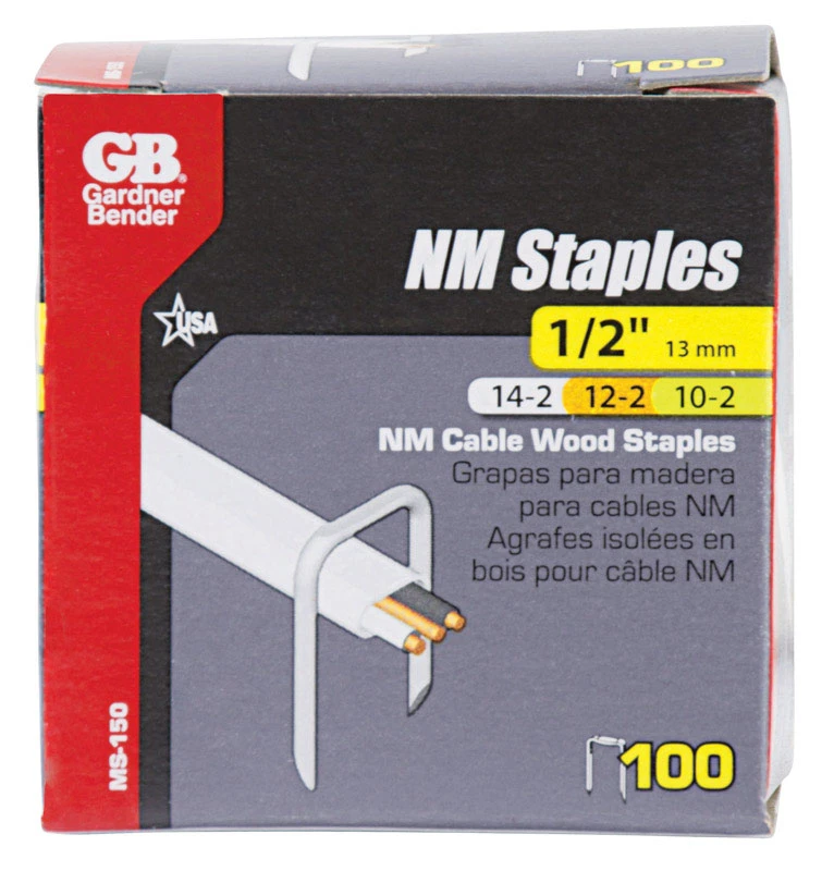 Metal Cable Staple, 100-Pk., 0.5-In.