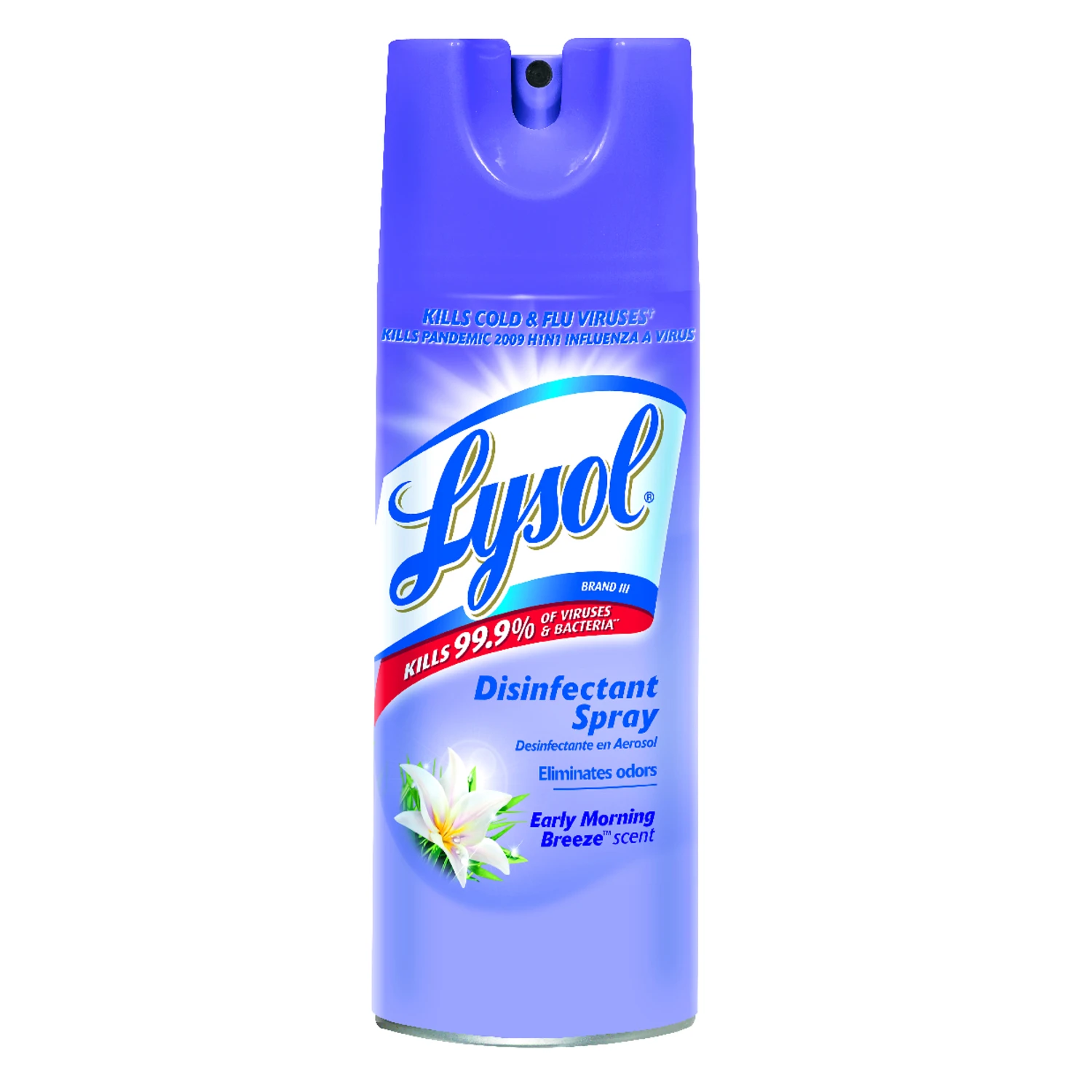 Lysol 1920080833 Disinfectant Cleaner, 12.5 oz Aerosol Can, Gas, Early Morning Breeze, Clear