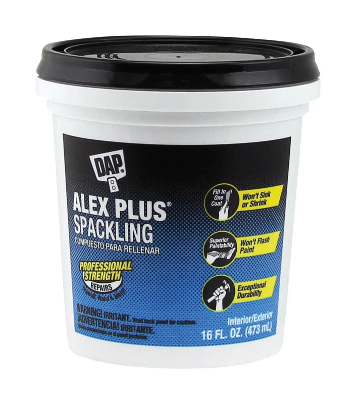 Dap 18745 Alex Plus Spackling Paste, White, 16 Oz. Dap 18745 Alex Plus Spackling Paste, White, 16 Oz.