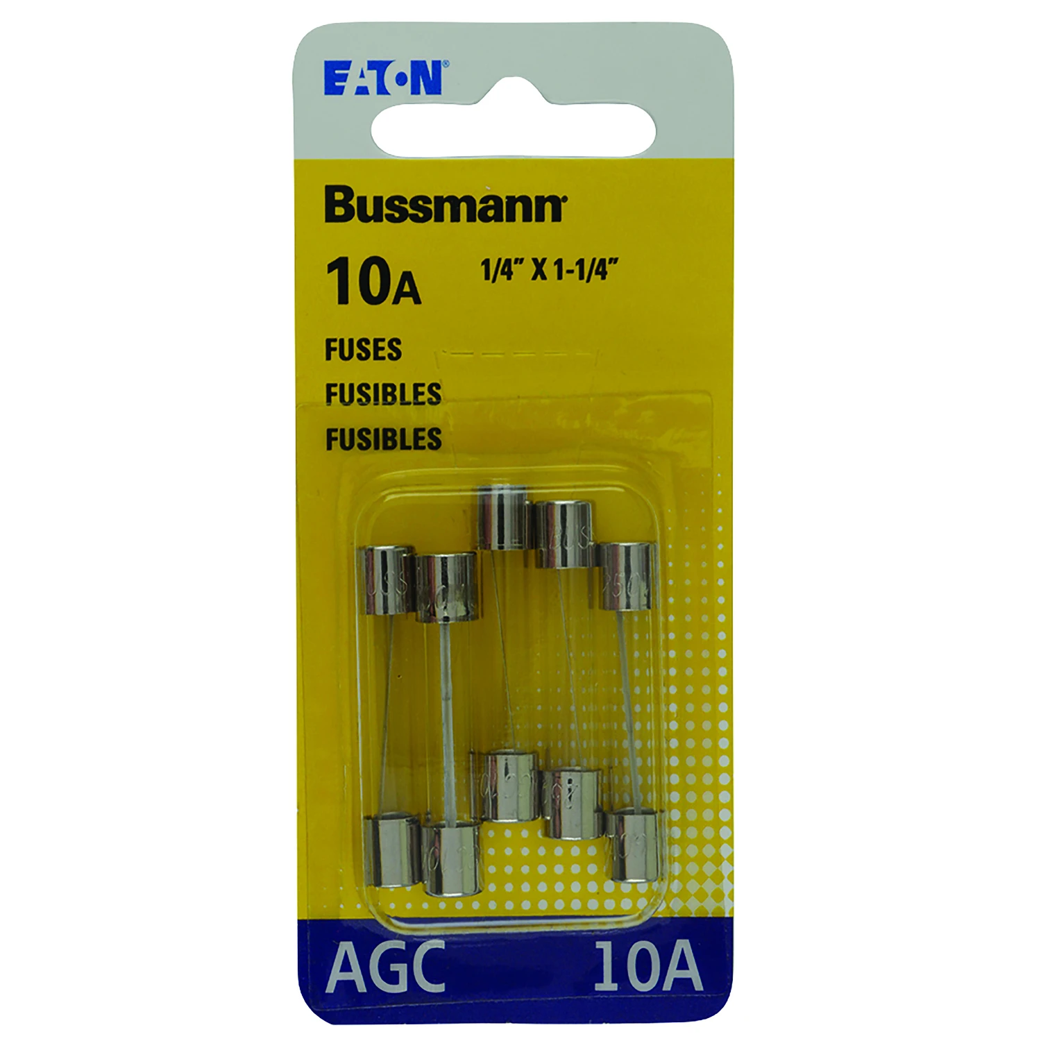 Bussmann BP/AGC-10-RP Tube Fuse, 250 V, 10 A, 200 A, 10 kA Interrupt