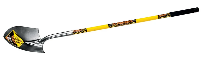 Shovel, Round-Point, 48-In. Yellow Fiberglass Handle