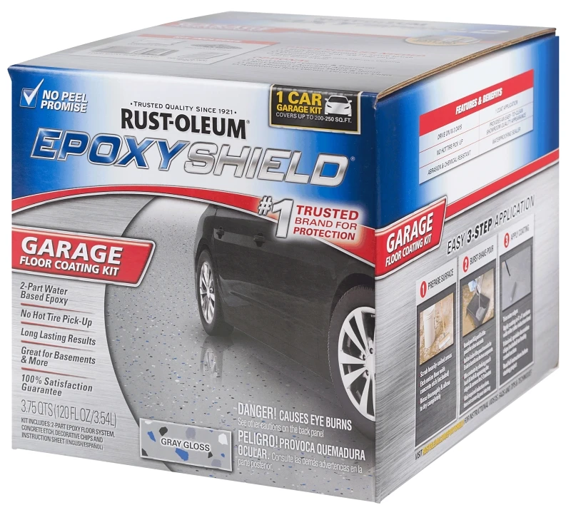 EpoxyShield Resin Garage Floor Paint Kit, Gray