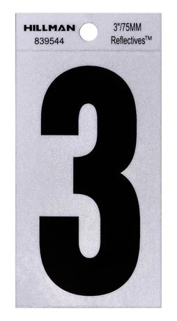 3 Inch Black & Silver Reflec Mylar 3