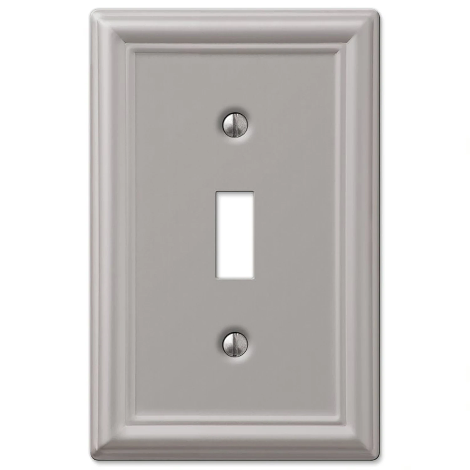 Amerelle Chelsea Series 149TBN Wallplate, 4.9 in L, 3.1 in W, 1-Gang, Steel, Brushed Nickel-Plated Amerelle Chelsea Series 149TBN Wallplate, 4.9 in L, 3.1 in W, 1-Gang, Steel, Brushed Nickel-Plated
