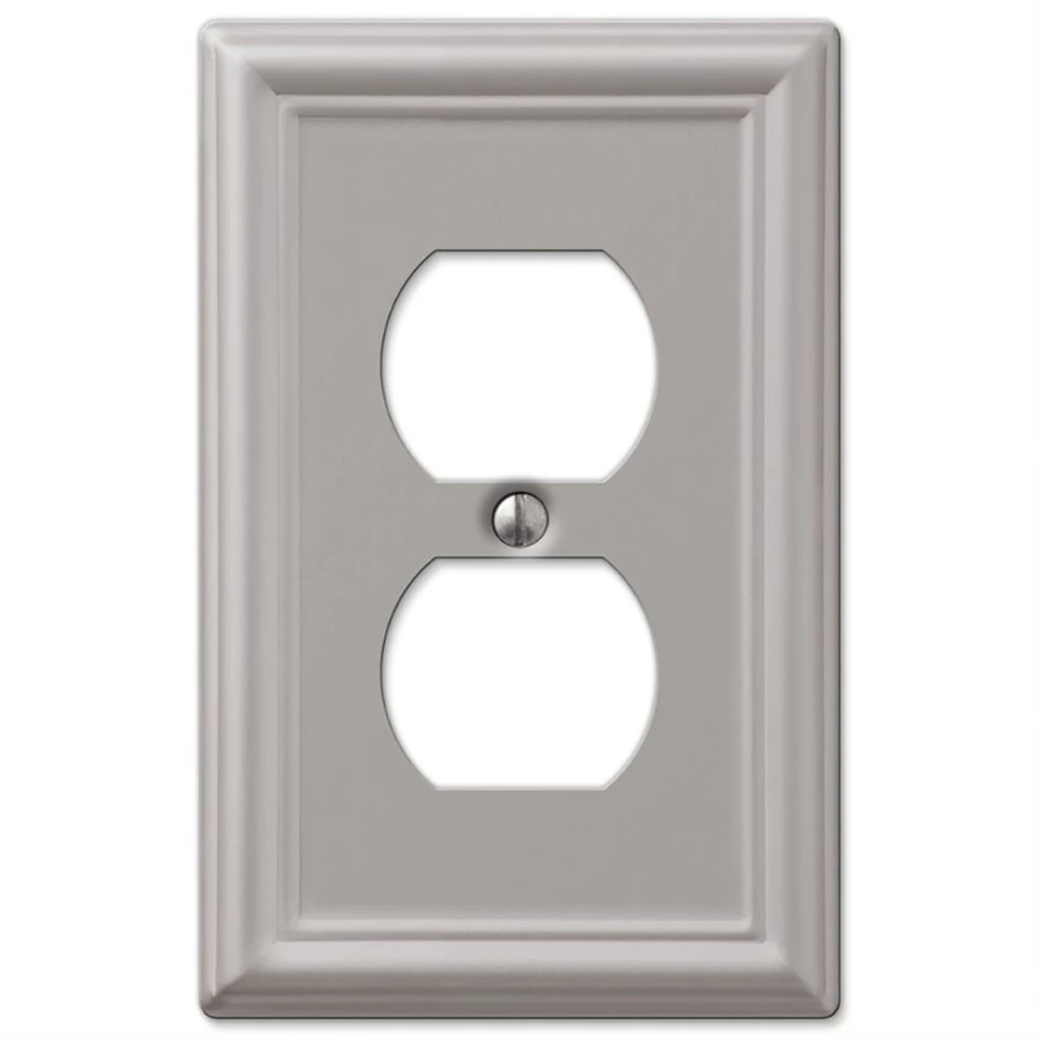 Amerelle Chelsea Series 149DBN Wallplate, 4.9 in L, 3.1 in W, 1-Gang, Steel, Brushed Nickel-Plated, Wall Mounting