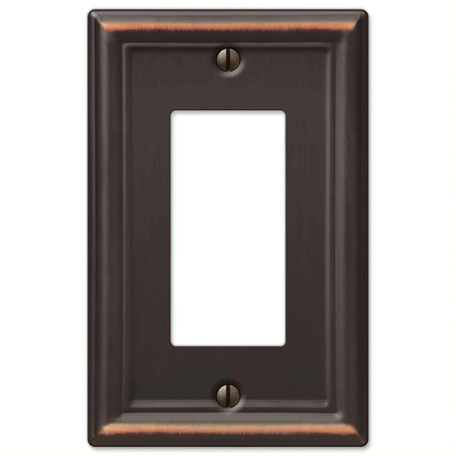 Amerelle Chelsea Series 149RDB Wallplate, 4.9 in L, 3.1 in W, 1-Gang, Steel, Aged Bronze