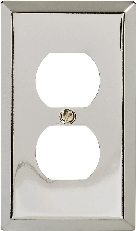 Amerelle 161D Duplex Receptacle Wallplate, 4-5/16 in L, 2-7/8 in W, 1-Gang, Steel, Polished Chrome Amerelle 161D Duplex Receptacle Wallplate, 4-5/16 in L, 2-7/8 in W, 1-Gang, Steel, Polished Chrome