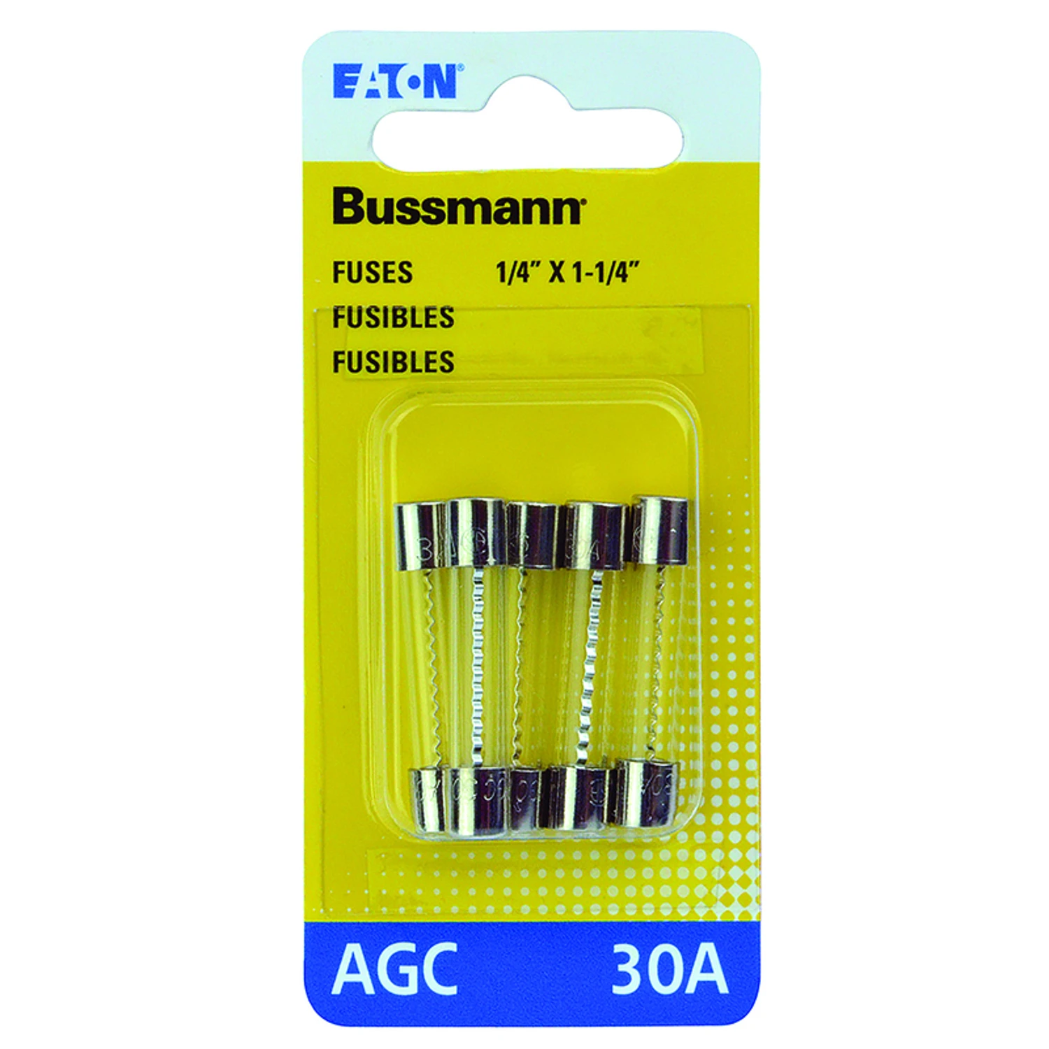 Automotive Fuses, Glass, 30-Amp, 1/4 x 11/4 In., 5-Pk.