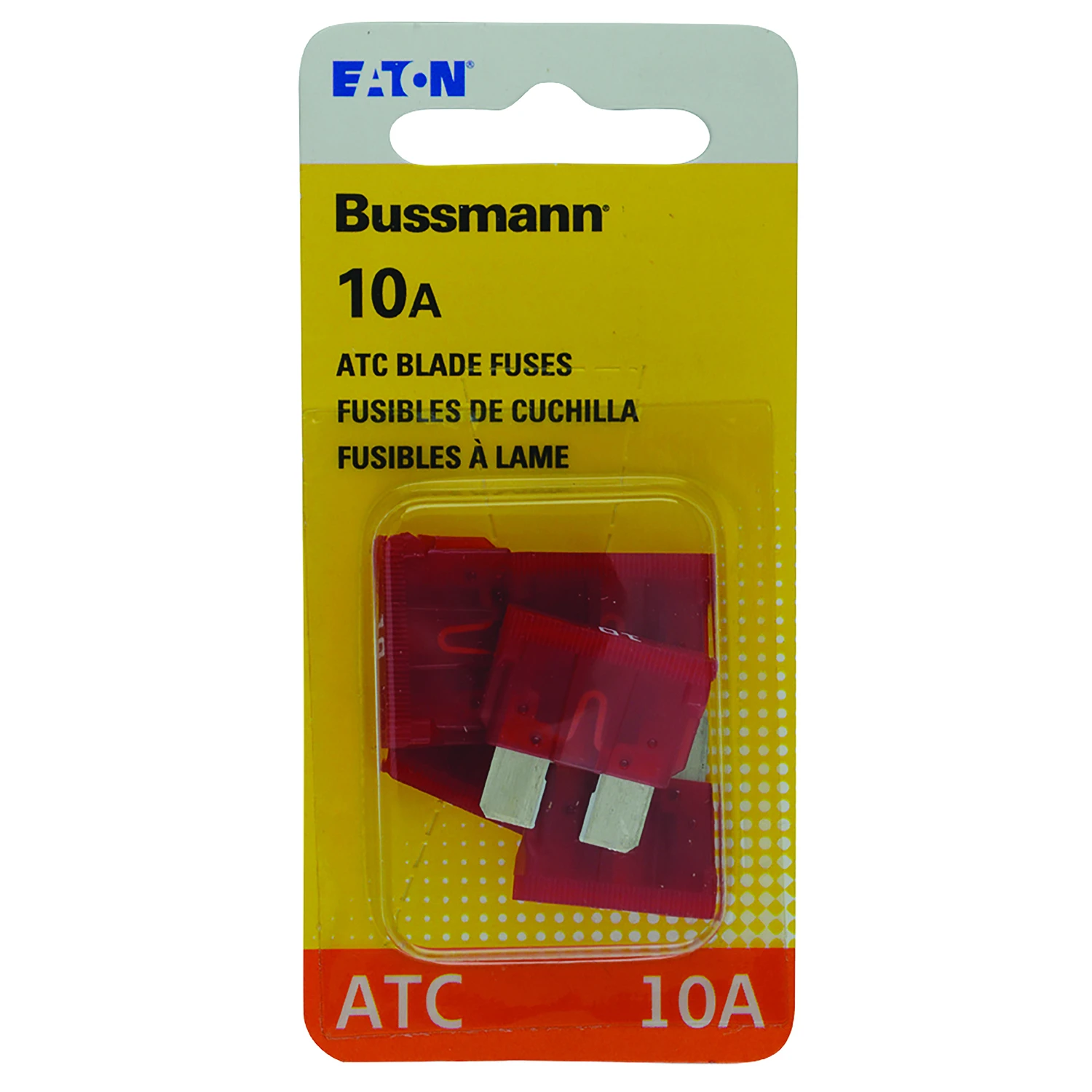 Bussmann BP/ATC-10-RP Automotive Fuse, Blade Fuse, 32 VDC, 10 A, 1 kA Interrupt
