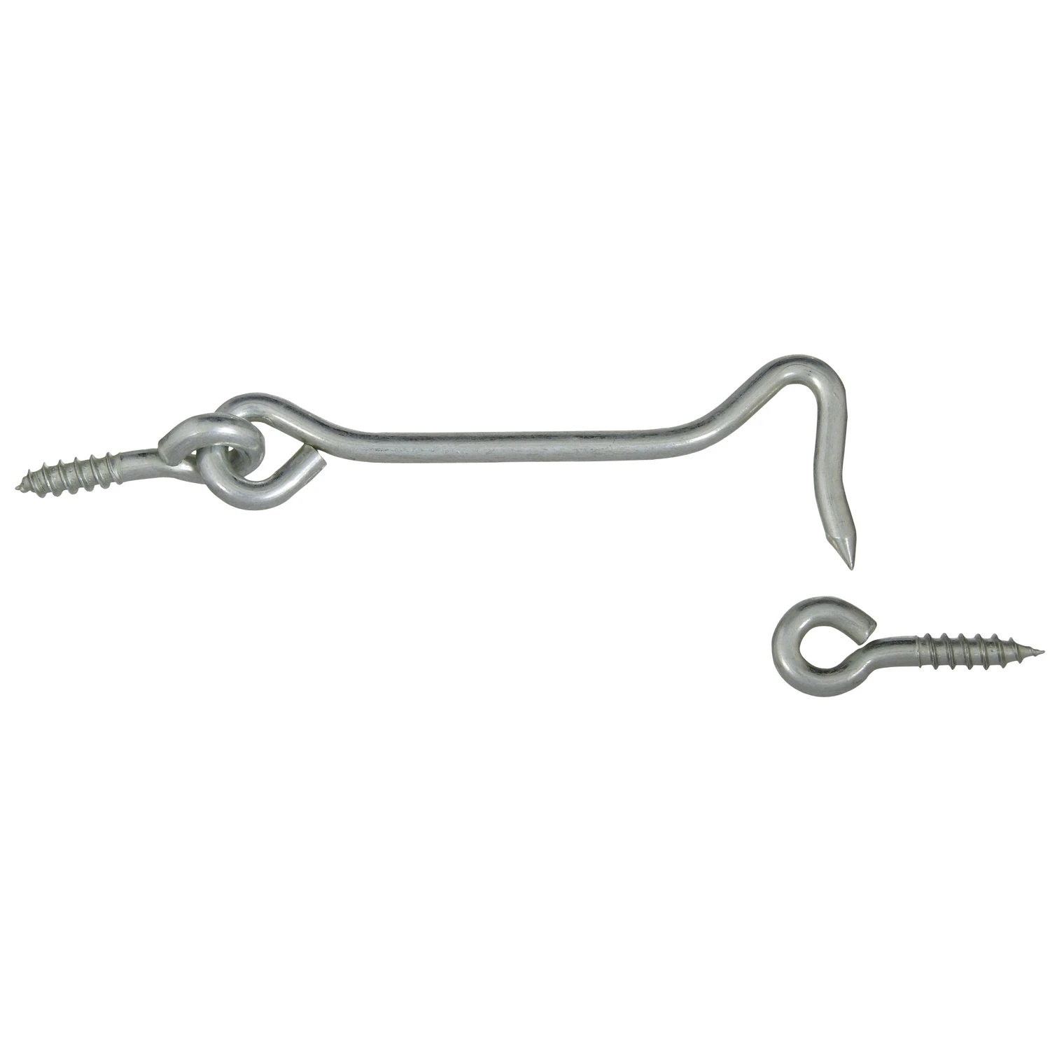 Hook & Eye, Zinc-Plated Steel Wire, 4 In.