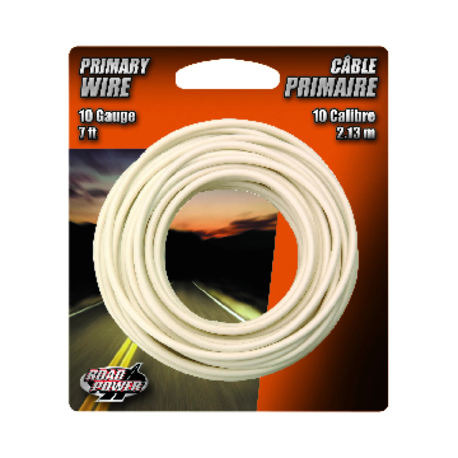 Primary Wire, White, 10-Ga., 7 Ft.