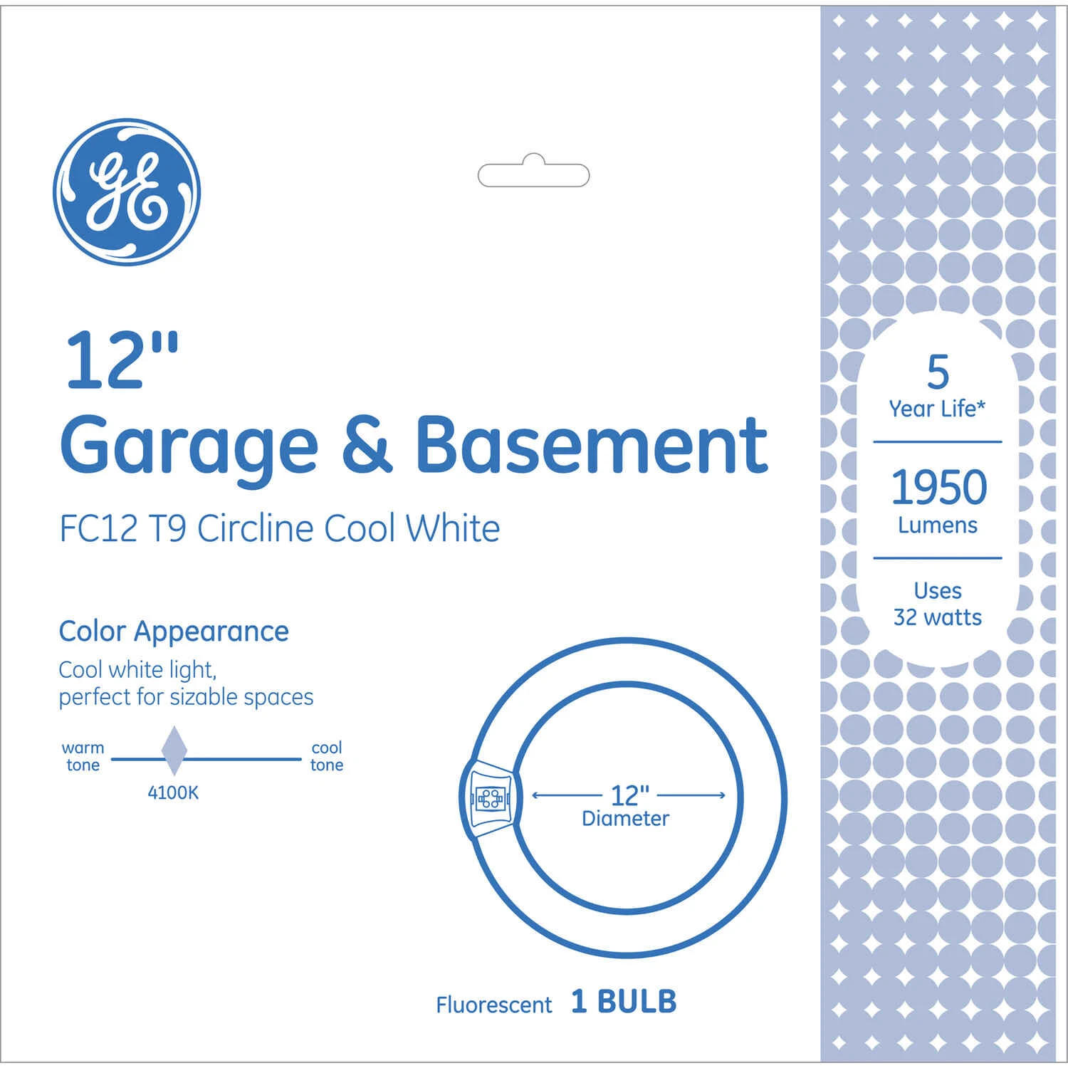 Cool White Circline Tube Fluorescent Light Bulb, 32 Watt
