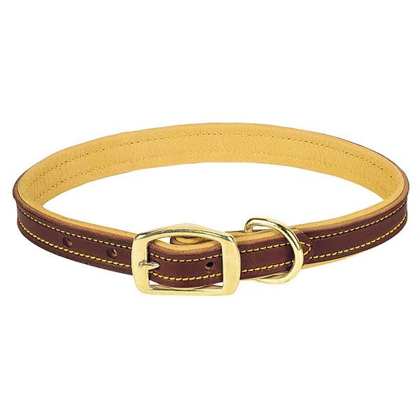 Deer Ridge Dog Collar, Leather/Lined, 5/8 x 13 In.