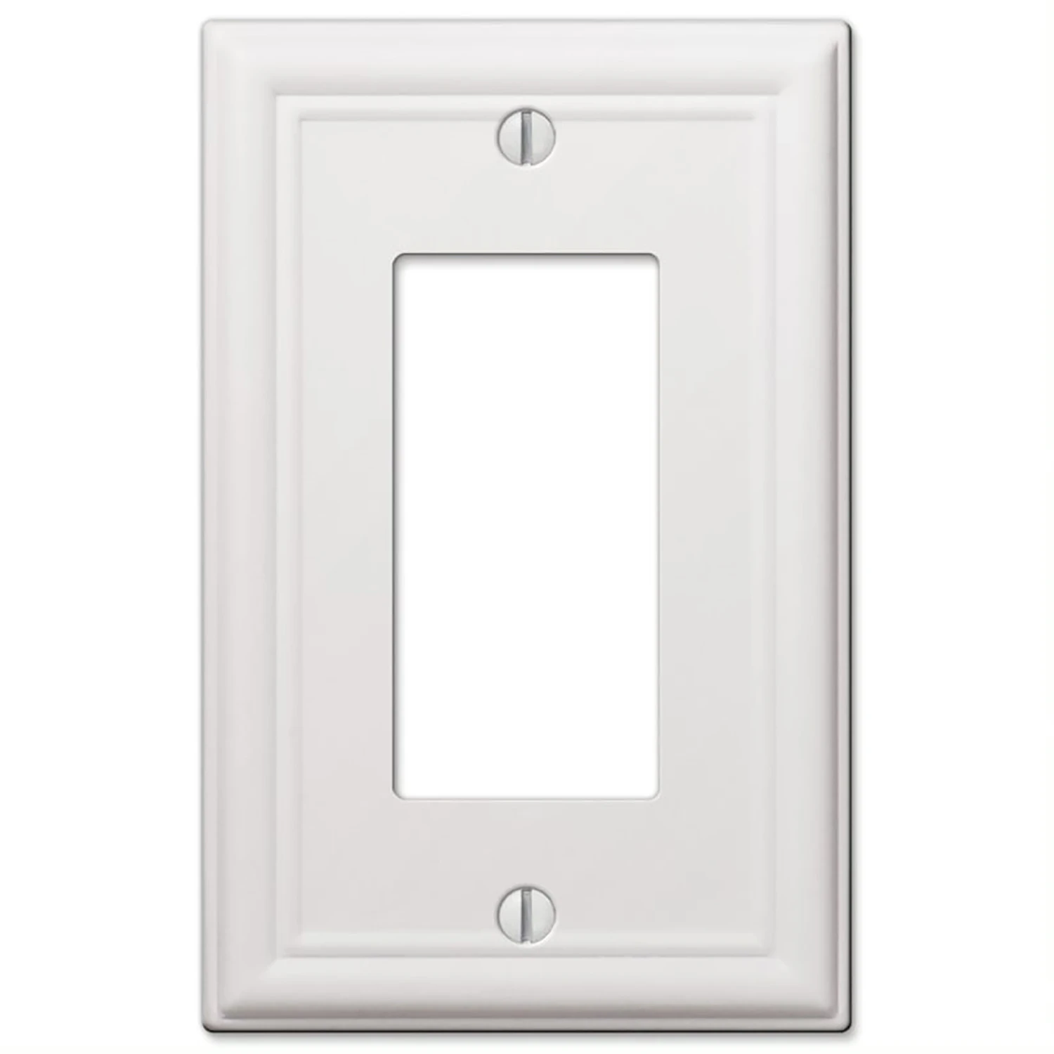 Amerelle Chelsea Series 149RW Wallplate, 4.9 in L, 3.1 in W, 1-Gang, Steel, White