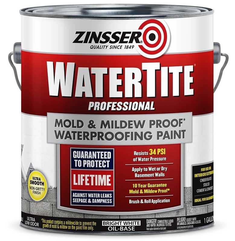 Mold & Mildew Proof Waterproofing Paint For Basements & Masonry, Gallon