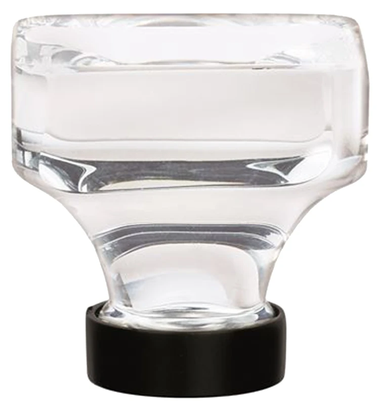 Glacio 1-3/8" Clear/black Bronze Square Cabinet Knob - Model Bp36653cbbr