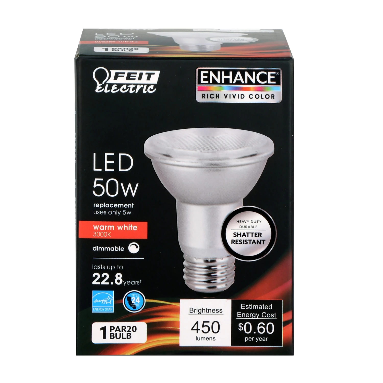 BULB LED 50W PAR20 E26 450L 3K