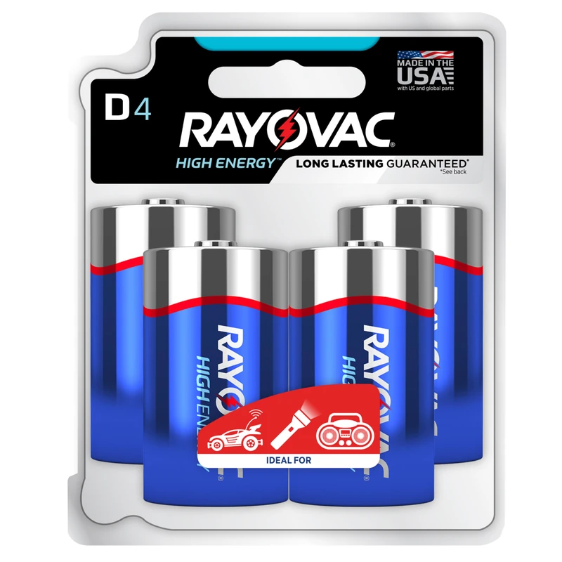 Rayovac 813-4TK Battery, 1.5 V Battery, D Battery, Alkaline
