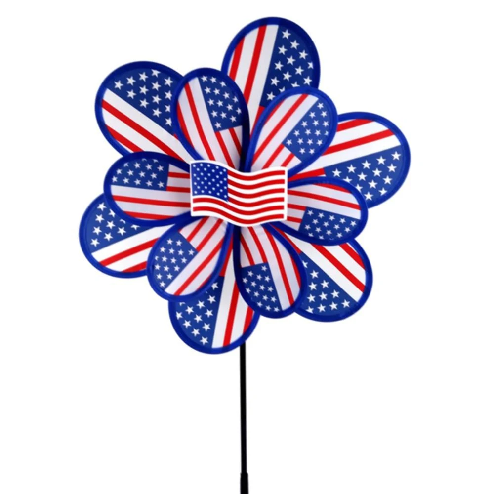 15 Inch Nylon Usa Yard Pinwheel - Durable Outdoor Decoration
