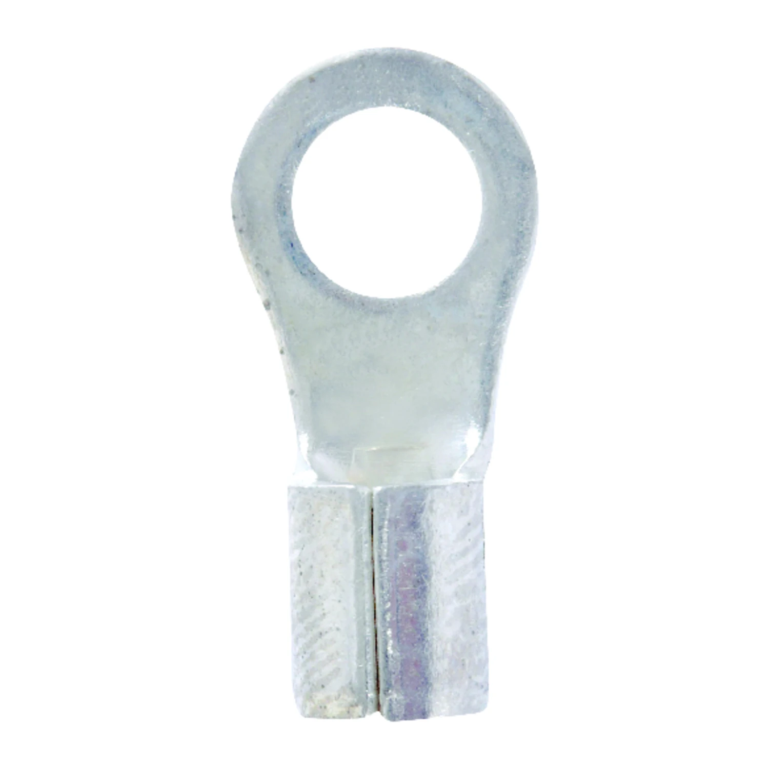 12-10 Ga. Uninsulated Wire Terminal Ring Silver, Copper Contact, #10 Stud, 5 Pk