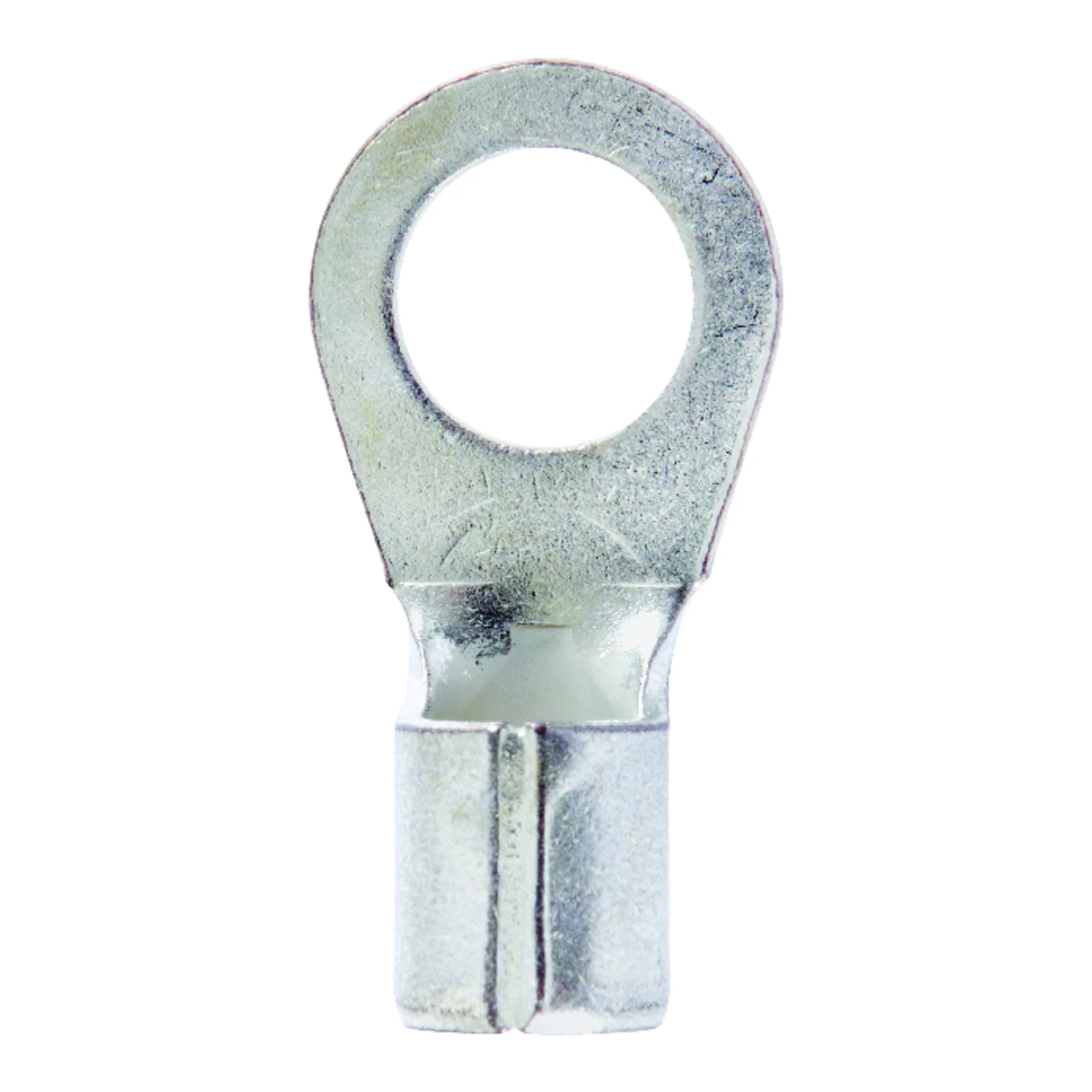 6 Ga. Uninsulated Wire Terminal Ring Silver 2 Pk, 3/8 In Stud Size