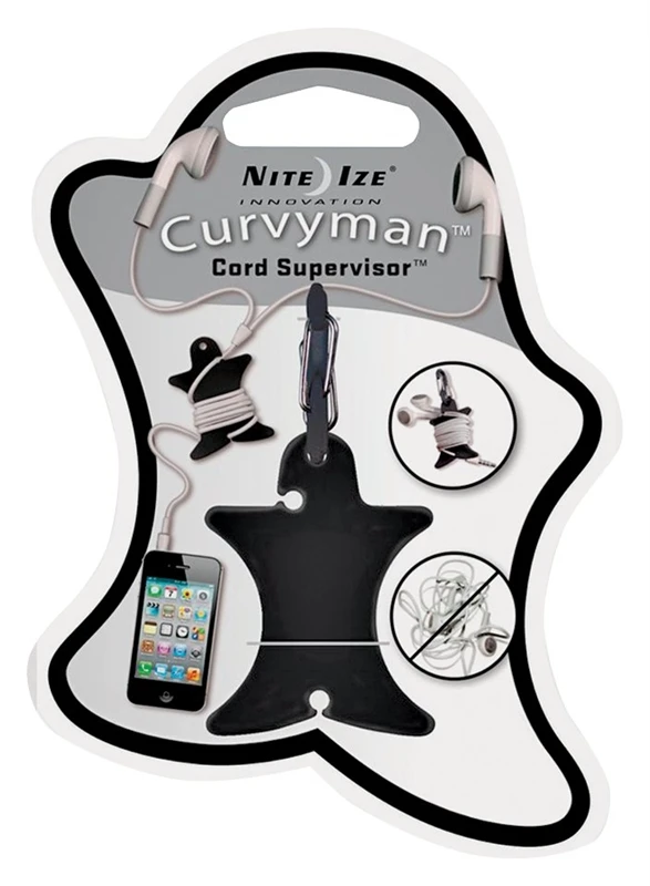 Nite Ize Curvyman Cord Supervisor - 2.9 In. Black Plastic Earbud Holder