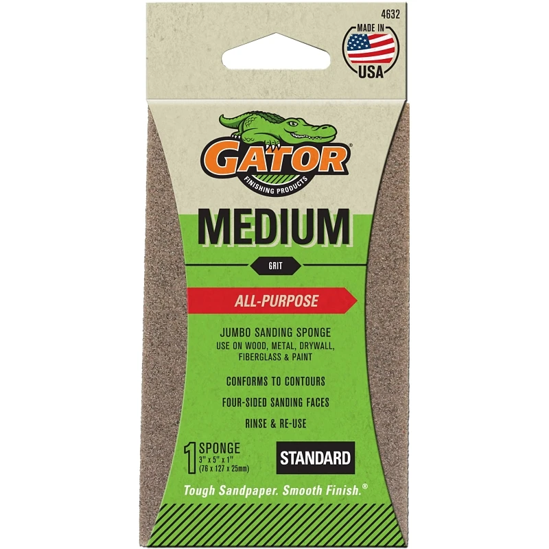 Jumbo Sanding Sponge, 60-Grit, 3x5-In.