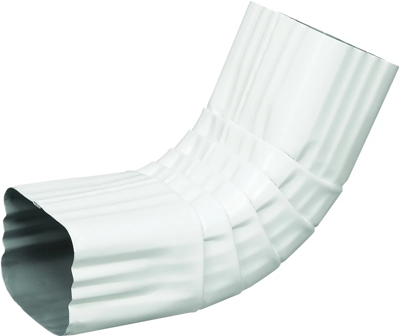 Gutter Front Elbow, Style A, 75 Degree, White Aluminum, 2 x 3 In.