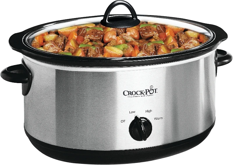 Oval Slow Cooker With Removable Crock, Stainless Steel, 7-Qt.