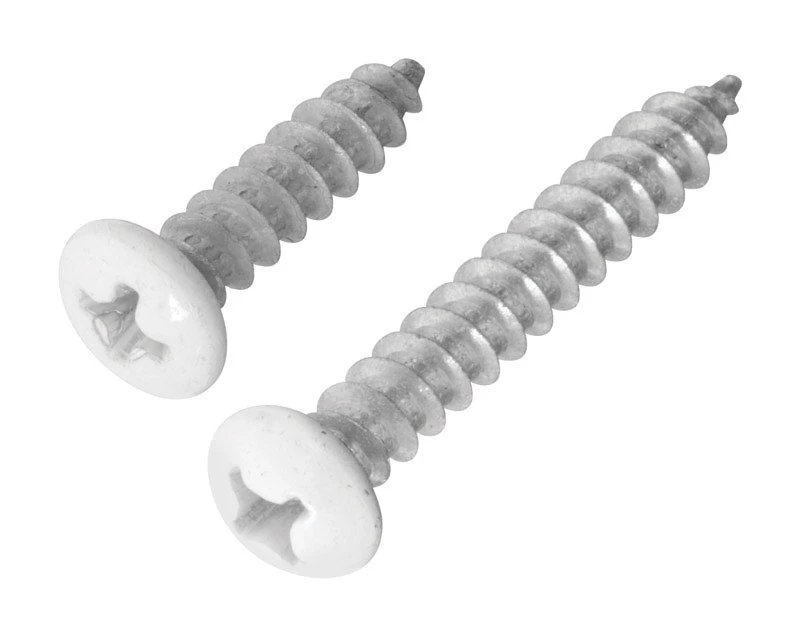 108 Phillips Steel Shelf Bracket Screws, White, 4-count, Model N262030