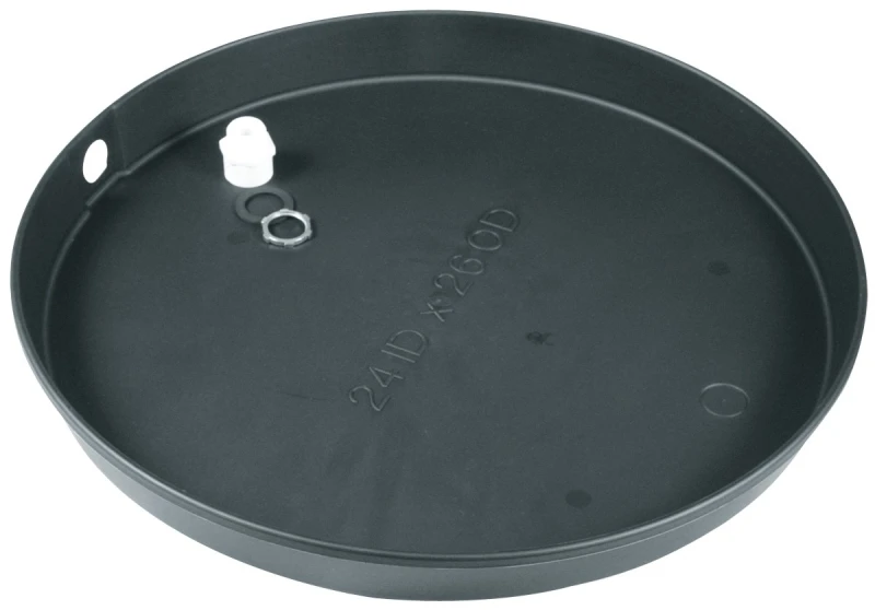 Water Heater Pan With Fitting, Plastic Polymer, 24 In.