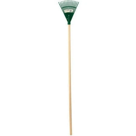 8-inch Green Poly Shrub Rake With 48-inch Full-size Wood Handle